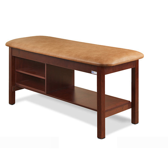 Clinton Industries - 300-30 Classic Treatment Table w/ Shelving & Flat Top. 400lbs Capacity, 72"L x 30"W [Natural Finish] - Clinton Industries product image