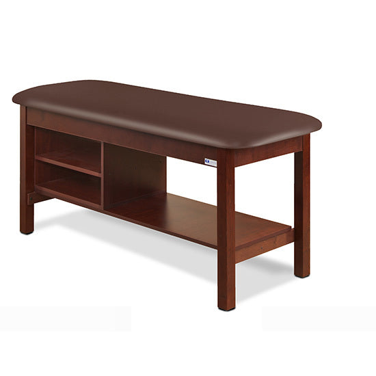 Clinton Industries - 300-30 Classic Treatment Table w/ Shelving & Flat Top. 400lbs Capacity, 72"L x 30"W [Natural Finish] - Clinton Industries product image