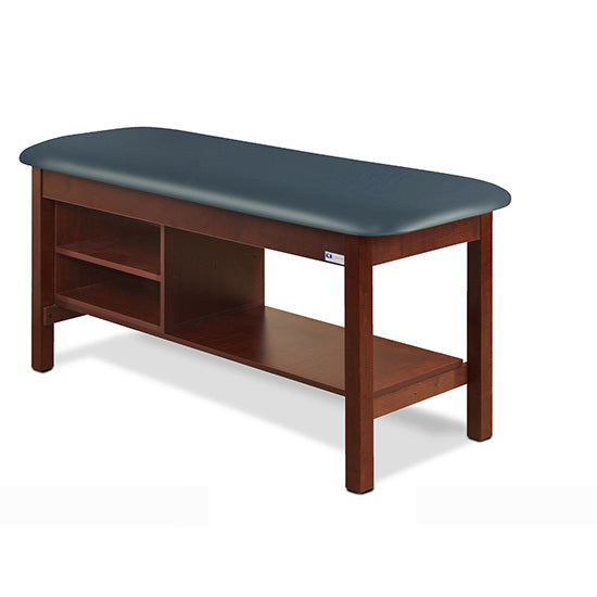 Clinton Industries - 300-30 Classic Treatment Table w/ Shelving & Flat Top. 400lbs Capacity, 72"L x 30"W [Natural Finish] - Clinton Industries product image