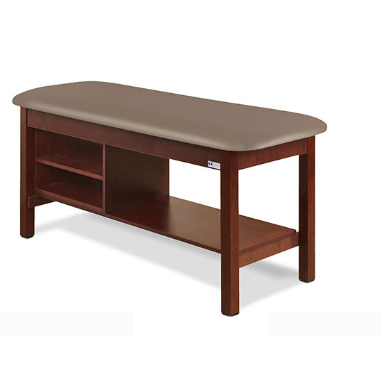 Clinton Industries - 300-30 Classic Treatment Table w/ Shelving & Flat Top. 400lbs Capacity, 72"L x 30"W [Natural Finish] - Clinton Industries product image