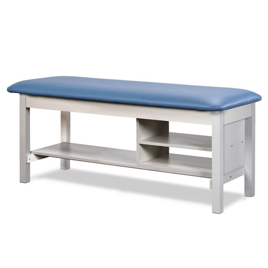Clinton Industries - 300-27 Classic Treatment Table w/ Shelving & Flat Top. 400lbs Capacity, 72"L x 27"W [Natural Finish] - Clinton Industries product image