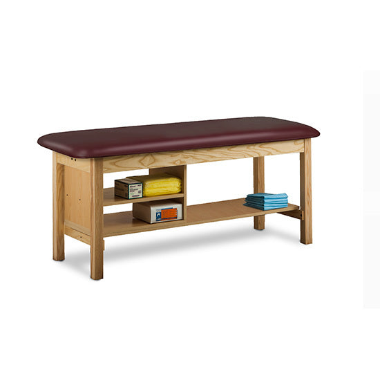 Clinton Industries - 300-27 Classic Treatment Table w/ Shelving & Flat Top. 400lbs Capacity, 72"L x 27"W [Natural Finish] - Clinton Industries product image