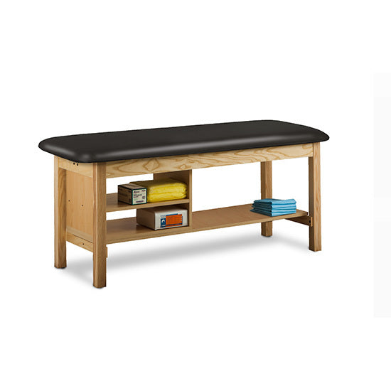 Clinton Industries - 300-38 Classic Treatment Table w/ Shelving & Flat Top. 400lbs Capacity, 78"L x 30"W [Natural Finish] - Clinton Industries product image