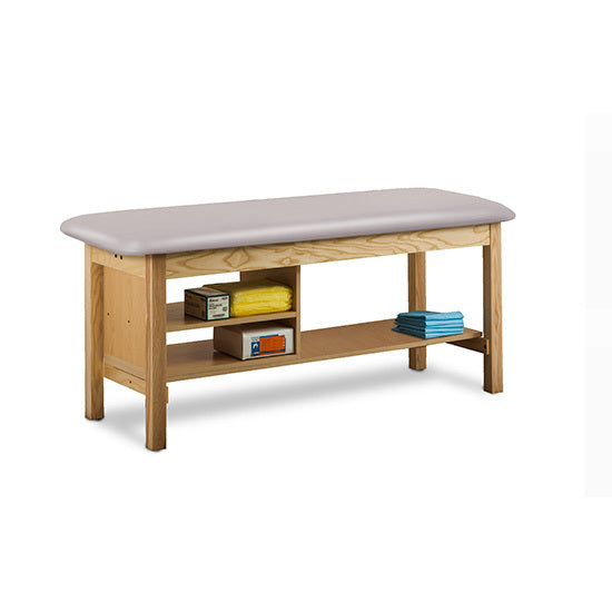 Clinton Industries - 300-30 Classic Treatment Table w/ Shelving & Flat Top. 400lbs Capacity, 72"L x 30"W [Natural Finish] - Clinton Industries product image