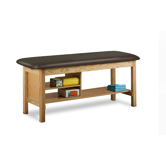 Clinton Industries - 300-27 Classic Treatment Table w/ Shelving & Flat Top. 400lbs Capacity, 72"L x 27"W [Natural Finish] - Clinton Industries product image