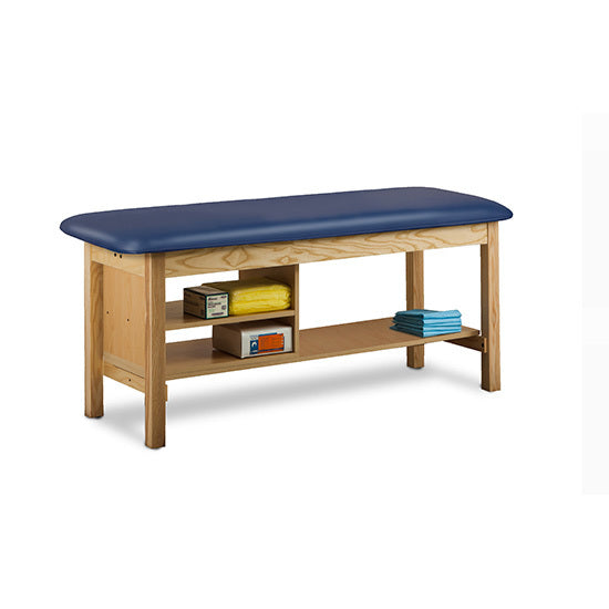 Clinton Industries - 300-27 Classic Treatment Table w/ Shelving & Flat Top. 400lbs Capacity, 72"L x 27"W [Natural Finish] - Clinton Industries product image