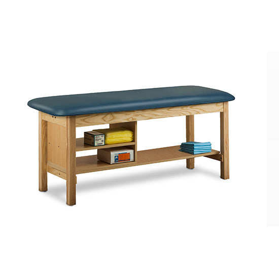 Clinton Industries - 300-38 Classic Treatment Table w/ Shelving & Flat Top. 400lbs Capacity, 78"L x 30"W [Natural Finish] - Clinton Industries product image