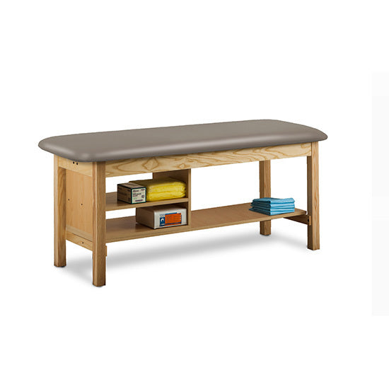 Clinton Industries - 300-38 Classic Treatment Table w/ Shelving & Flat Top. 400lbs Capacity, 78"L x 30"W [Natural Finish] - Clinton Industries product image