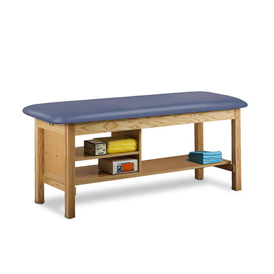 Clinton Industries - 300-30 Classic Treatment Table w/ Shelving & Flat Top. 400lbs Capacity, 72"L x 30"W [Natural Finish] - Clinton Industries product image