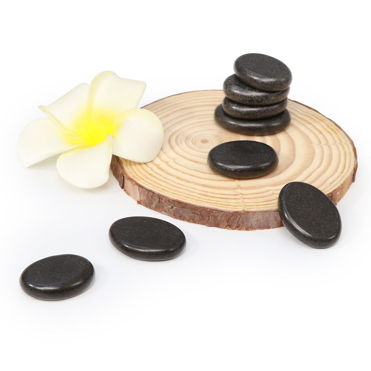 Master Massage - Basalt Hot Stone Toe Set 8 Piece Pack (1.5 ” x 1” X0.3")