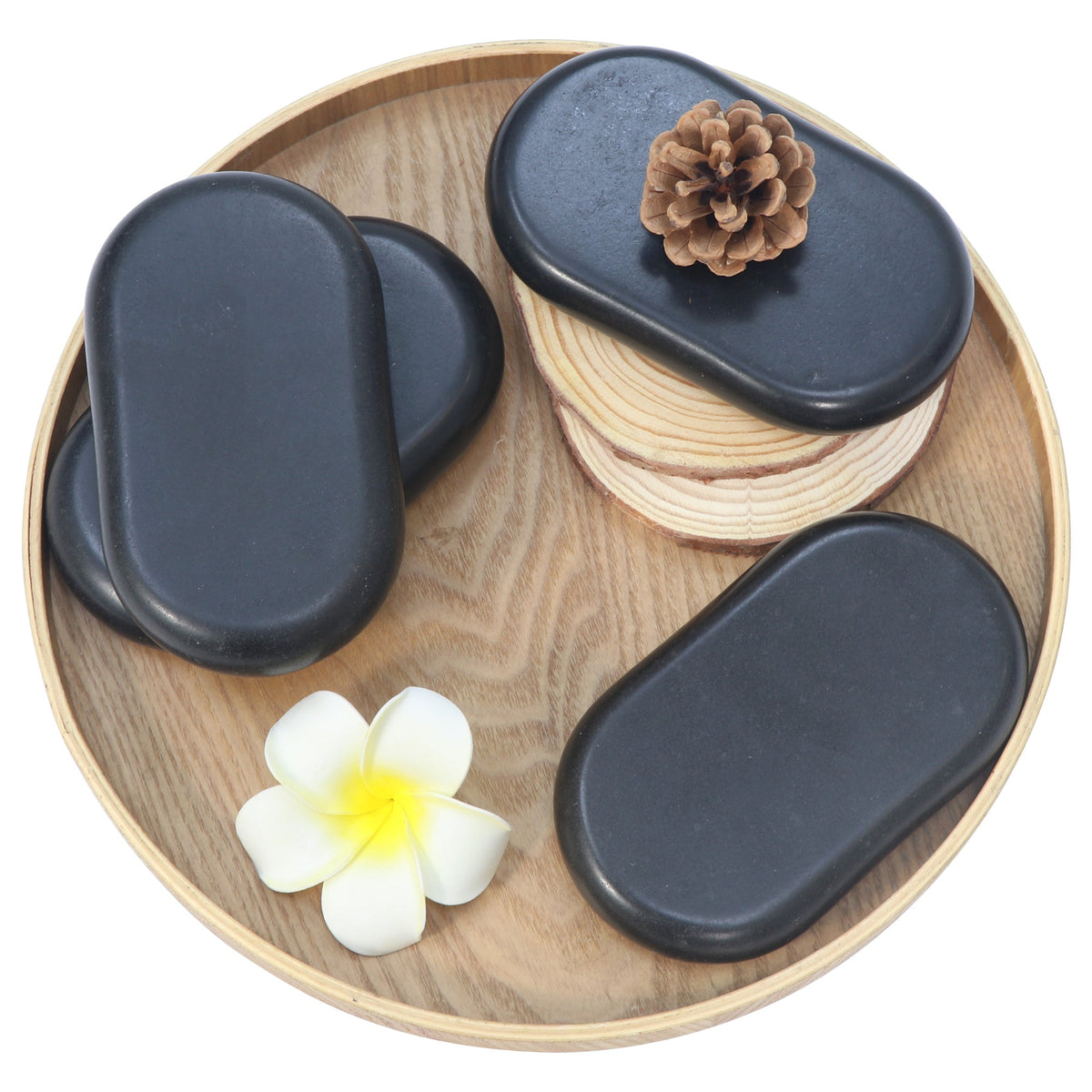 Master Massage - XX Extra Large Flat Ovular Basalt Hot Massage Stone 4 piece Pack 6" X 3.4" X 1.1" Rock