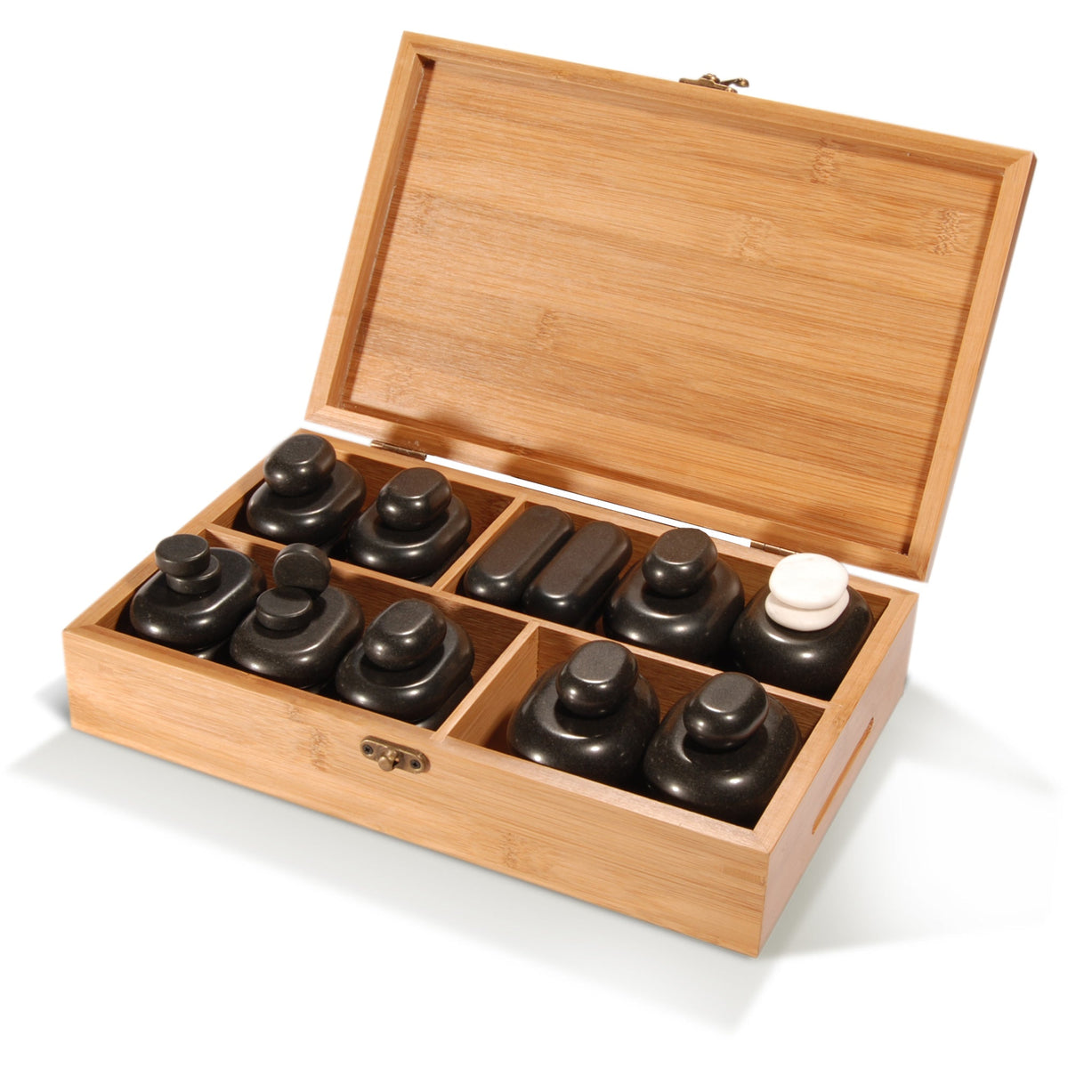 Master Massage - 40 Piece Deluxe Hot Stone Massage Stone Set Kit Package for a Full Body Massage with Black Lava Volcano Basalt Rock