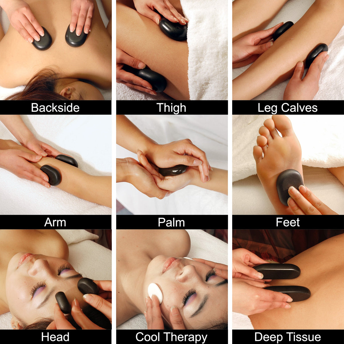 Master Massage - 40 Piece Deluxe Hot Stone Massage Stone Set Kit Package for a Full Body Massage with Black Lava Volcano Basalt Rock