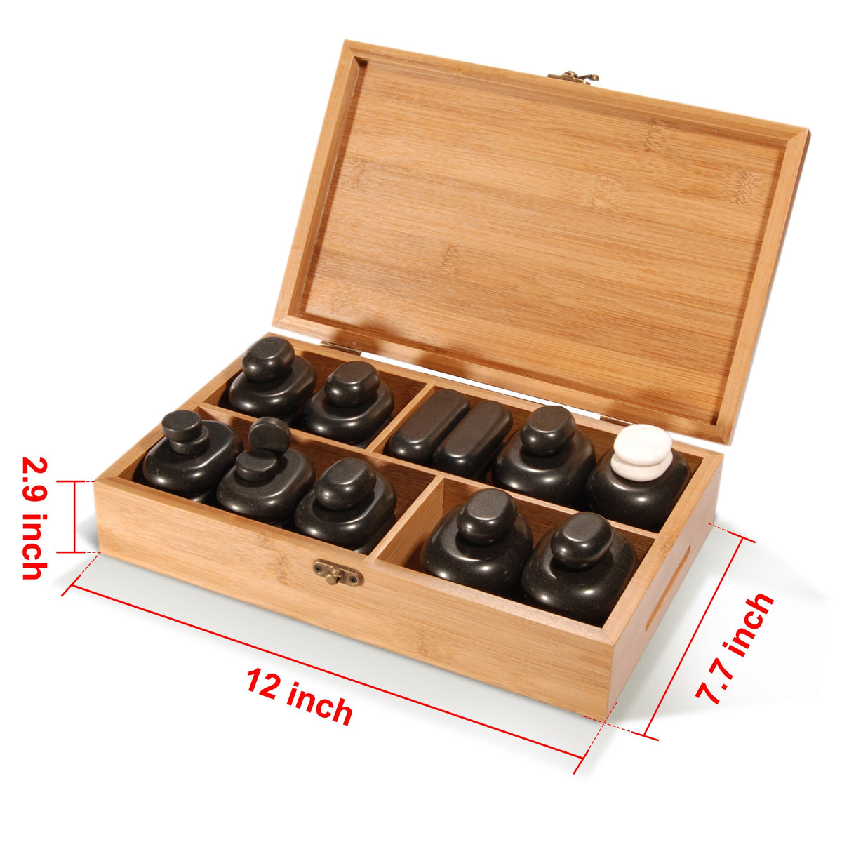 Master Massage - 40 Piece Deluxe Hot Stone Massage Stone Set Kit Package for a Full Body Massage with Black Lava Volcano Basalt Rock