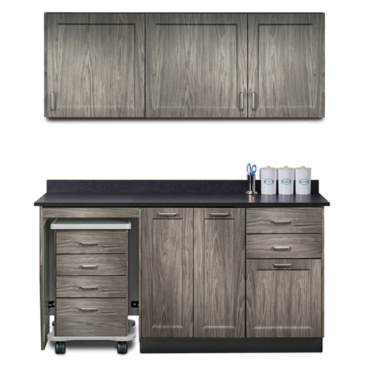 Clinton Industries - 758066ML Furniture Package: Includes Wall & Base Cabinet w/ Mobile Cart-Mate on Left. 66"W. Double Doors in Center. Fashion Finish Ready Room My Way - Clinton Industries product image