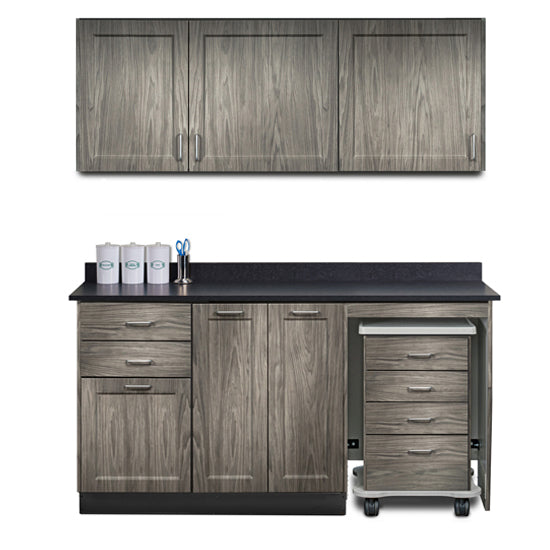 Clinton Industries - 758066MR Furniture Package: Includes Wall & Base Cabinet w/ Mobile Cart-Mate on Right. 66"W. Double Doors in Center. Fashion Finish Ready Room My Way - Clinton Industries product image