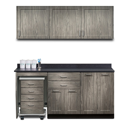 Clinton Industries - 758072L Furniture Package: Includes Wall & Base Cabinet w/ Mobile Cart-Mate on Left. 72"W. Double Doors on Right. Fashion Finish Ready Room My Way - Clinton Industries product image