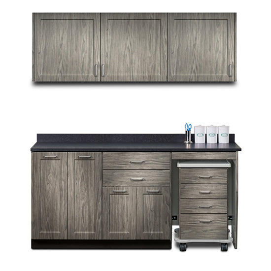 Clinton Industries - 758072R Furniture Package: Includes Wall & Base Cabinet w/ Mobile Cart-Mate on Right. 72"W. Double Doors on Left. Fashion Finish Ready Room My Way - Clinton Industries product image