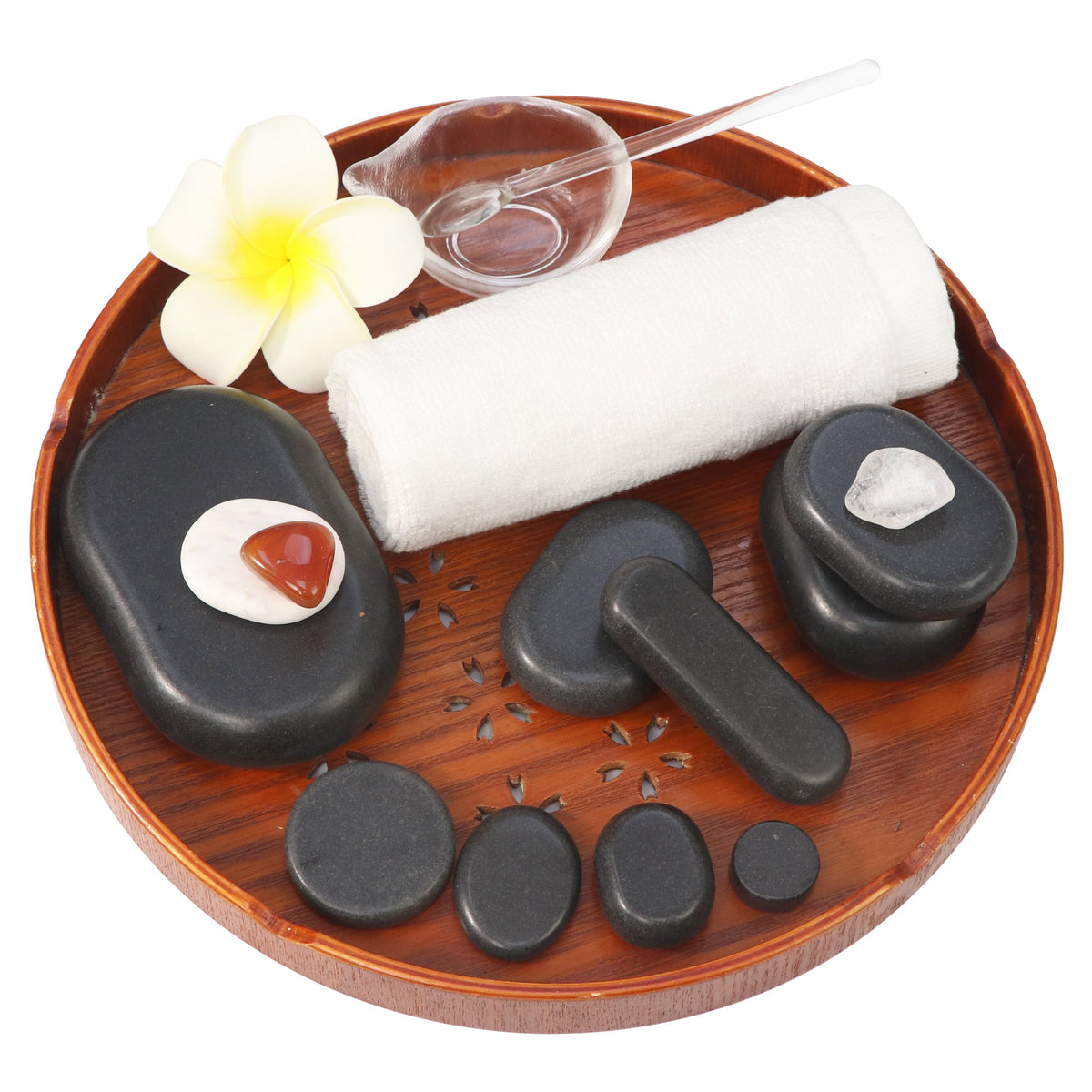 Master Massage - 60-Piece Deluxe Hot Stone Set including Basalt Volcano Rocks, Marble Cold Stones, and Chakra Balancing Tools - Ultimate All-in-One Package Kit for a Professional Quality Hot Stone Massage Therapy at Home