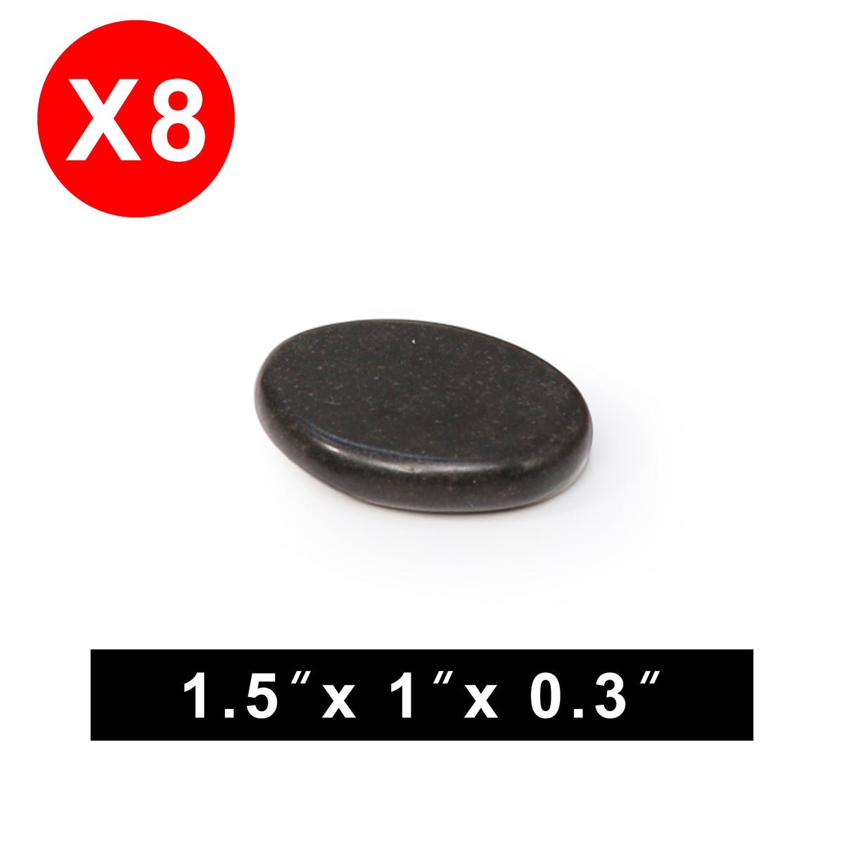 Master Massage - Basalt Hot Stone Toe Set 8 Piece Pack (1.5 ” x 1” X0.3")