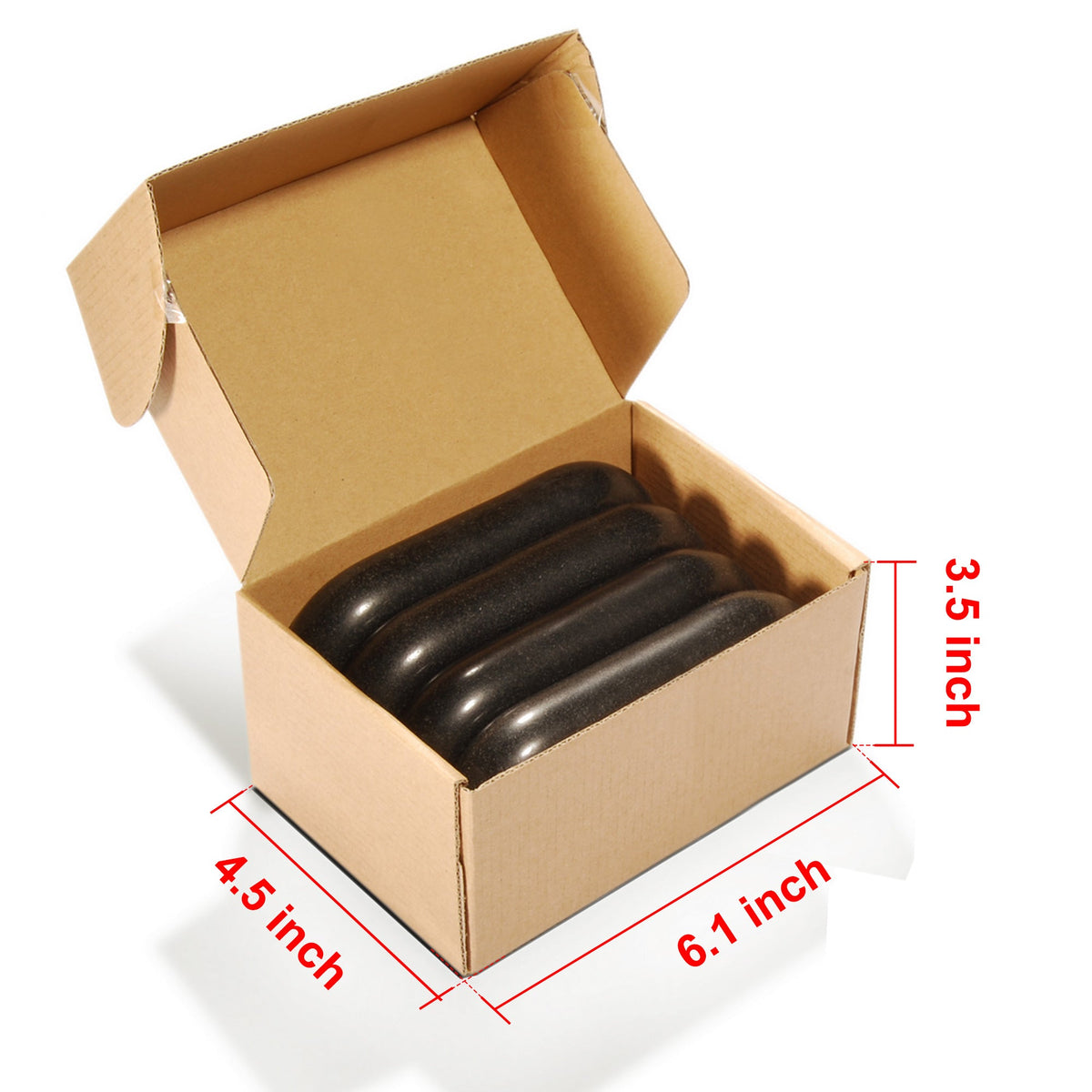 Master Massage - XX Extra Large Flat Ovular Basalt Hot Massage Stone 4 piece Pack 6" X 3.4" X 1.1" Rock