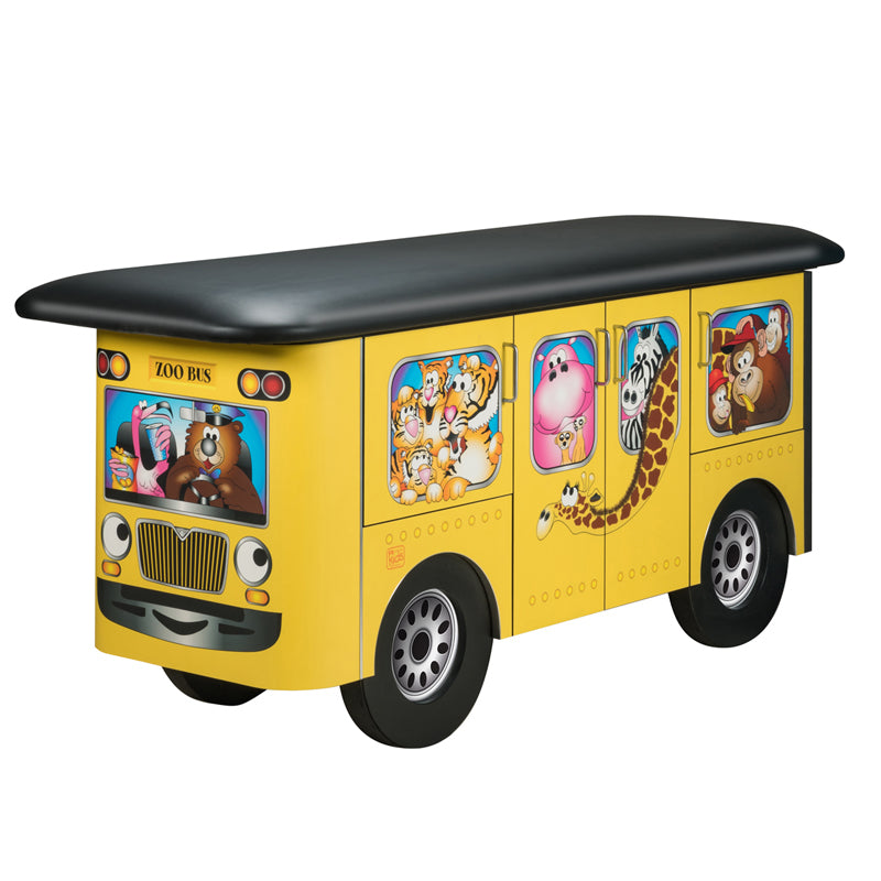 Clinton Industries - 7020 Pediatric Cabinet Treatment Table w/ Flat Top. Zoo Bus, Jungle Friends - Clinton Industries product image