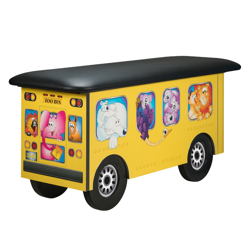 Clinton Industries - 7020 Pediatric Cabinet Treatment Table w/ Flat Top. Zoo Bus, Jungle Friends - Clinton Industries product image