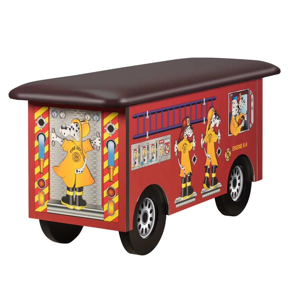 Clinton Industries - 7030 Pediatric Cabinet Treatment Table w/ Flat Top. Engine K-9 Truck, Dalmatian Firefighters - Clinton Industries product image