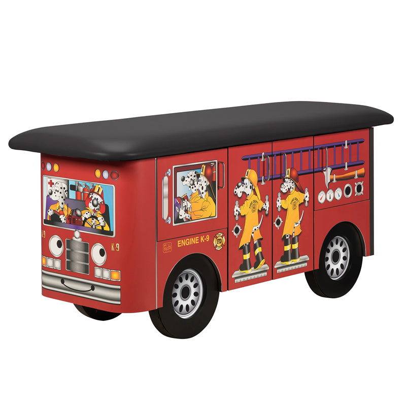 Clinton Industries - 7030 Pediatric Cabinet Treatment Table w/ Flat Top. Engine K-9 Truck, Dalmatian Firefighters - Clinton Industries product image