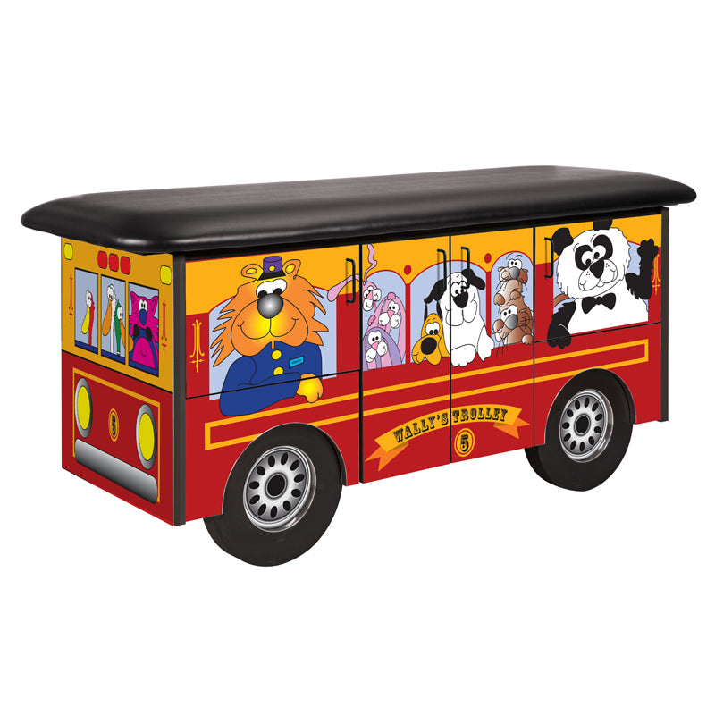 Clinton Industries - 7080 Pediatric Cabinet Treatment Table w/ Flat Top. Wally’s Trolley Bus - Clinton Industries product image