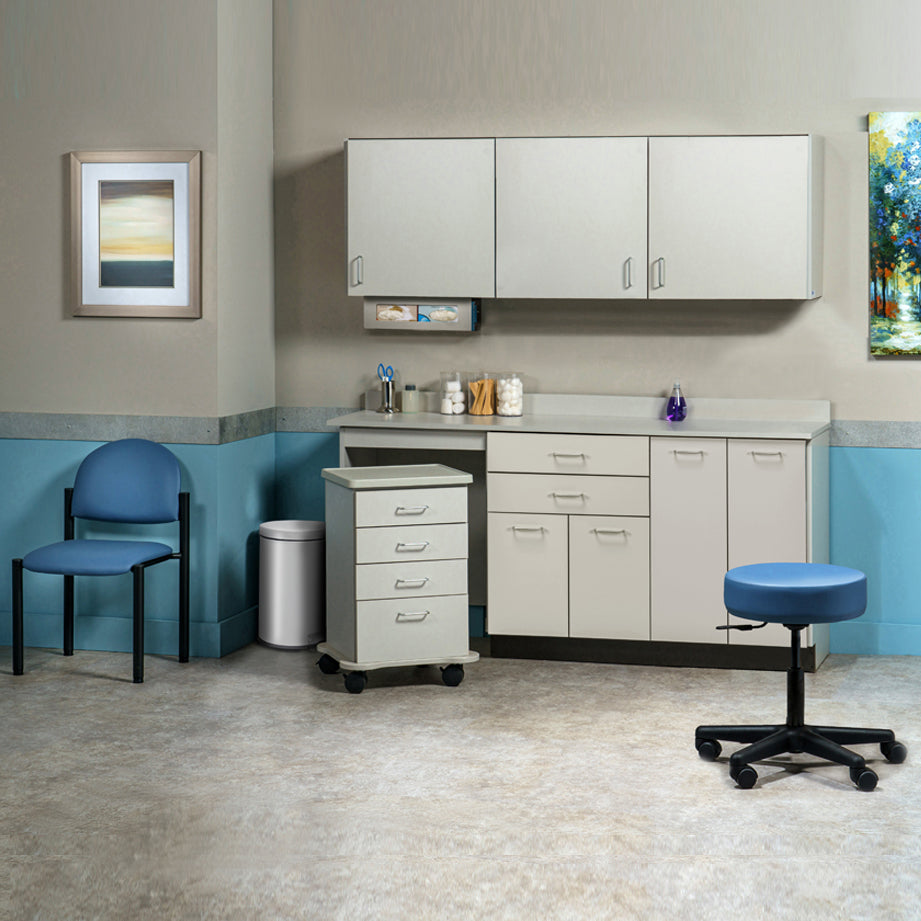 Clinton Industries - 748072L Furniture Package: Includes Wall & Base Cabinet w/ Mobile Cart-Mate on Left. 72"W. Double Doors on Right. Ready Room My Way - Clinton Industries product image