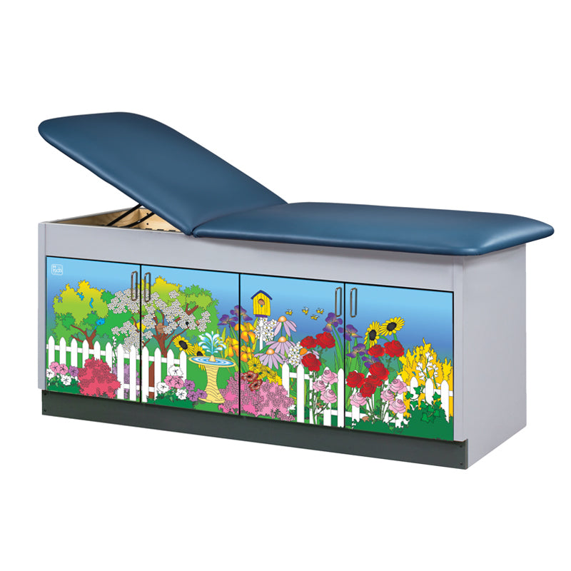 Clinton Industries - 7370-73 Pediatric Cabinet Treatment Table w/ Adjustable Back, Discover. Secret Garden - Clinton Industries product image