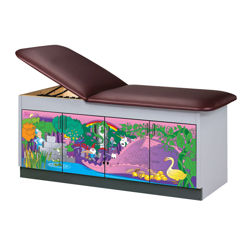 Clinton Industries - 7370-74 Pediatric Cabinet Treatment Table w/ Adjustable Back, Discover. Fairy Tale Dale - Clinton Industries product image