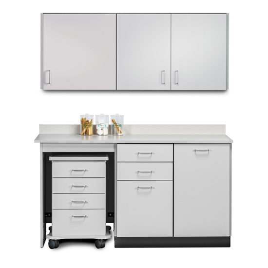 Clinton Industries - 748060L Furniture Package: Includes Wall & Base Cabinet w/ Mobile Cart-Mate on Left. 60"W. Door on Right. Ready Room My Way - Clinton Industries product image