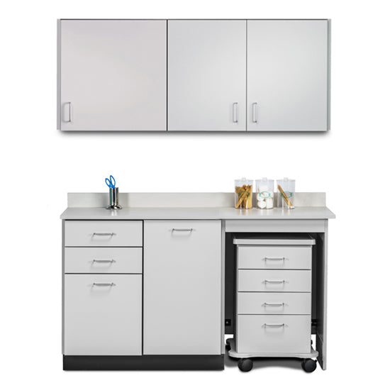 Clinton Industries - 748060MR Furniture Package: Includes Wall & Base Cabinet w/ Mobile Cart-Mate on Right. 60"W. Door in Center. Ready Room My Way - Clinton Industries product image