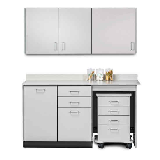 Clinton Industries - 748060R Furniture Package: Includes Wall & Base Cabinet w/ Mobile Cart-Mate on Right. 60"W. Door on Left. Ready Room My Way - Clinton Industries product image