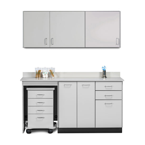 Clinton Industries - 748066ML Furniture Package: Includes Wall & Base Cabinet w/ Mobile Cart-Mate on Left. 66"W. Double Doors in Center. Ready Room My Way - Clinton Industries product image