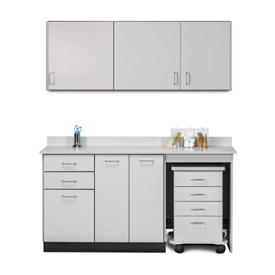 Clinton Industries - 748066MR Furniture Package: Includes Wall & Base Cabinet w/ Mobile Cart-Mate on Right. 66"W. Double Doors in Center. Ready Room My Way - Clinton Industries product image