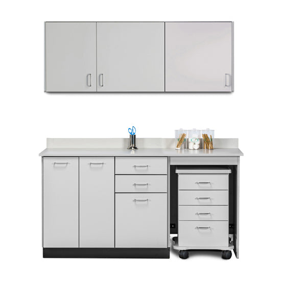 Clinton Industries - 748066R Furniture Package: Includes Wall & Base Cabinet w/ Mobile Cart-Mate on Right. 66"W. Double Doors on Left. Ready Room My Way - Clinton Industries product image