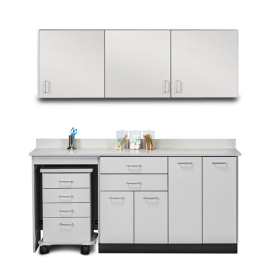 Clinton Industries - 748072L Furniture Package: Includes Wall & Base Cabinet w/ Mobile Cart-Mate on Left. 72"W. Double Doors on Right. Ready Room My Way - Clinton Industries product image