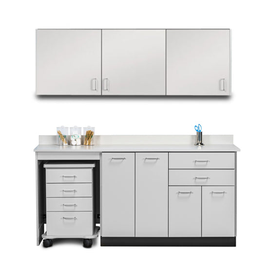 Clinton Industries - 748072ML Furniture Package: Includes Wall & Base Cabinet w/ Mobile Cart-Mate on Left. 72"W. Double Doors in Center. Ready Room My Way - Clinton Industries product image