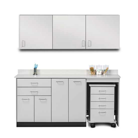 Clinton Industries - 748072MR Furniture Package: Includes Wall & Base Cabinet w/ Mobile Cart-Mate on Right. 72"W. Double Doors in Center. Ready Room My Way - Clinton Industries product image