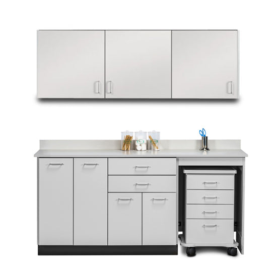 Clinton Industries - 748072R Furniture Package: Includes Wall & Base Cabinet w/ Mobile Cart-Mate on Right. 72"W. Double Doors on Left. Ready Room My Way - Clinton Industries product image