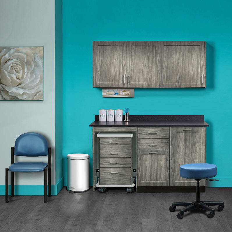Clinton Industries - 758060L Furniture Package: Includes Wall & Base Cabinet w/ Mobile Cart-Mate on Left. 60"W. Door on Right. Fashion Finish Ready Room My Way - Clinton Industries product image