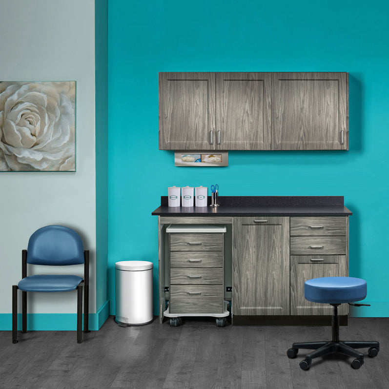 Clinton Industries - 758060ML Furniture Package: Includes Wall & Base Cabinet w/ Mobile Cart-Mate on Left. 60"W. Door in Center. Fashion Finish Ready Room My Way - Clinton Industries product image