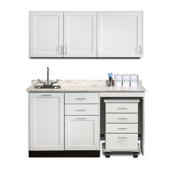 Clinton Industries - 758060R Furniture Package: Includes Wall & Base Cabinet w/ Mobile Cart-Mate on Right. 60"W. Door on Left. Fashion Finish Ready Room My Way - Clinton Industries product image