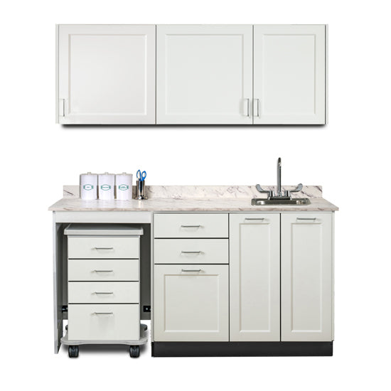Clinton Industries - 758066L Furniture Package: Includes Wall & Base Cabinet w/ Mobile Cart-Mate on Left. 66"W. Double Doors on Right. Fashion Finish Ready Room My Way - Clinton Industries product image