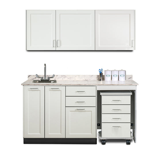 Clinton Industries - 758066R Furniture Package: Includes Wall & Base Cabinet w/ Mobile Cart-Mate on Right. 66"W. Double Doors on Left. Fashion Finish Ready Room My Way - Clinton Industries product image