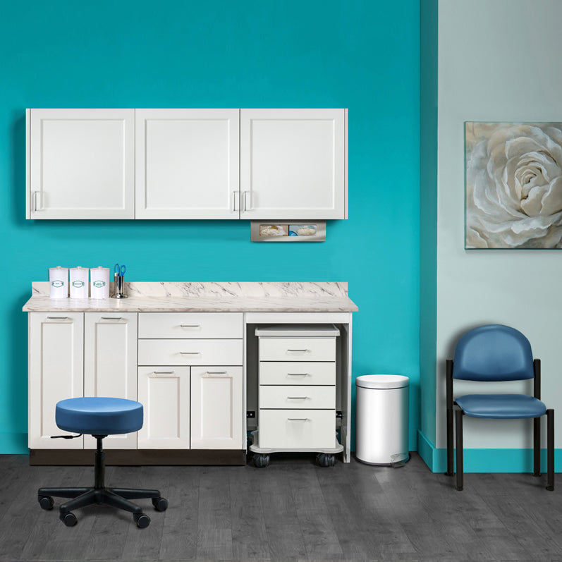 Clinton Industries - 758072R Furniture Package: Includes Wall & Base Cabinet w/ Mobile Cart-Mate on Right. 72"W. Double Doors on Left. Fashion Finish Ready Room My Way - Clinton Industries product image