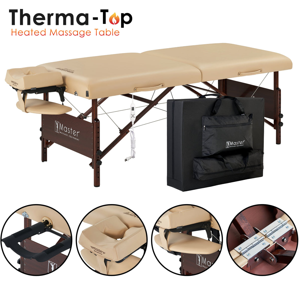 Master Massage - 30" DEL RAY™ Portable Massage Table Package with 3" Thick Cushion of Foam for Ultimate Comfort! (Sand Color)